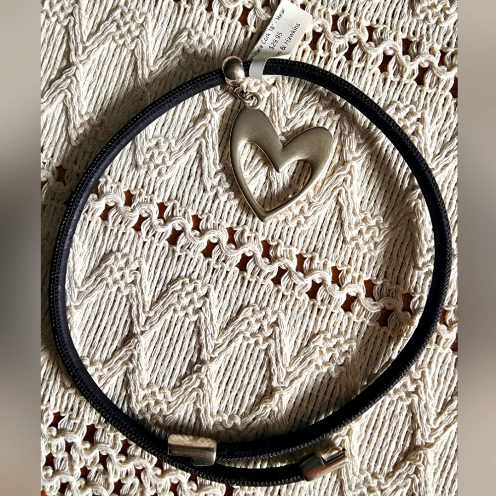 Brown & Hawkins 18" Cork Necklace with Heart and magnetic clasp